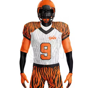 Uniformes de football américain professionnels - Marque GAIN INTERNATIONAL 100% polyester respirant 300g Manches courtes Couleurs personnalisables - Product Image 4
