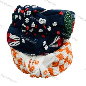 Handmade Green and Orange Gameday Beaded <b>Headband</b> for Women Vibrant Sports Accessory for <b>Football</b> Cheerleading and Game Day - Product Image 2