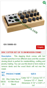 Juego de 15 cortadores de discos en soporte de madera GS 588B-03 herramientas de joyería para herramientas de joyería - Product Image 2