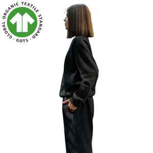 Women Organic Cotton Heavyweight Crewneck <b>Sweatshirt</b> Black, Turtleneck,Zipper-up, Short, Hoodies for Woman and Sustainable - Product Image 5