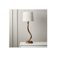 Lampe de table en métal doré de qualité supérieure, faite à la main, avec base en laiton en forme de serpent et abat-jour en forme de tambour, alimentée par courant alternatif, pour la décoration intérieure