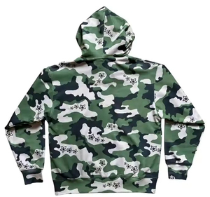 เสื้อมีฮู้ดโอเวอร์ไซส์สำหรับผู้ชายผ้าฟลีซพิมพ์ลายสไตล์สตรีทแวร์ผ้าพัฟฟ์ผ้าคอตตอนผสม - Product Image 3