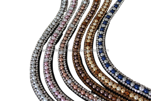 Nuevo diseño de liberación rápida de cristal para VELCRO Brow Band Material de cuero con cristales ostentosos - Product Image 2