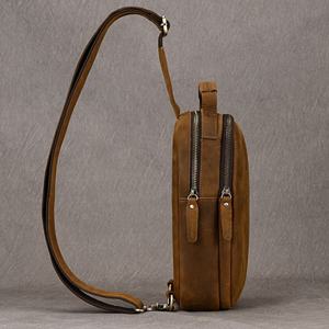 Bolso de cuero para hombre con gran capacidad Casual al aire libre pecho personalizado triángulo bandolera monedero PARA EL LCB-0030B - Product Image 4