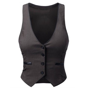 Chaleco corto estilo jacquard para mujer, chaqueta, chalecos - Product Image 6