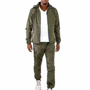 Traje cortavientos impermeable para correr de nailon, traje cortavientos en blanco con tarifa al por mayor - Product Image 1