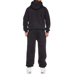 Ensemble de survêtement unisexe décontracté et confortable 2-en-1 avec ourlet fendu, doublure polaire, cordon de serrage et poches latérales - Product Image 4