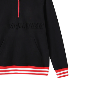 Sweat-shirt unisexe Delta Black Winter Acid Wash à col zippé, lettres en relief, style col rond brodé en chenille, imprimé sur le devant - Product Image 5