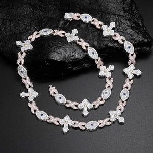 Unisex luxury Moissanite VVS1 Necklace Chain 925 <b>Silver</b> For Women Iced Out Chain Link Necklace Fine Hip Hop Jewelry - Product Image 6