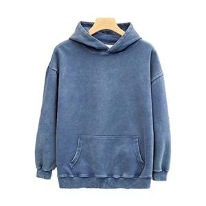 เสื้อมีฮู้ดแฟชั่นเรโทรผู้ชายสำหรับฤดูใบไม้ร่วงฤดูหนาวผ้าฝ้าย100% ถักทอคุณภาพสูงเทคนิคลำลองไซส์ใหญ่ทึบ - Product Image 2