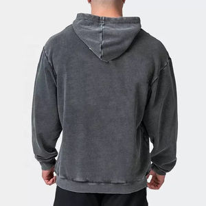 Sudaderas con capucha para adultos de gran calidad, diseño personalizado, ropa informal desteñida por el sol para invierno, cuello con capucha de patrón sólido cálido - Product Image 4