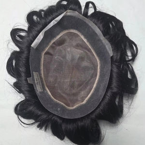 Perruque toupet en cheveux humains mono de qualité supérieure, origine Taz Hair Autriche, style Bangladesh, avec des ondulations naturelles et profondes - Product Image 1
