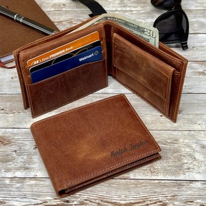 Vintage Crazy Horse pochette hommes WML-0096 Bi pli rétro poche à monnaie en cuir véritable portefeuilles et sac à main pour hommes - Product Image 3
