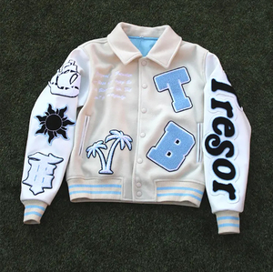 Chaquetas Varsity Personalizadas de Alta Calidad con Mangas de Cuero Bordadas para Hombre, Fabricante Personalizado - Product Image 1