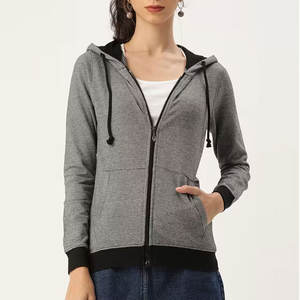 Professionnel femmes mode porter fermeture éclair sweats à capuche nouveau Design confortable coupe hiver porter des vêtements femmes fermeture éclair sweats à capuche - Product Image 1