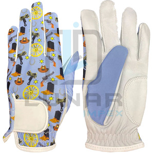 Western Blue Women's <b>Moisture</b> Wicking Left and Right Hand <b>Gloves</b> 3D Sublimation Designing on Cabretta Leather Golf <b>Gloves</b> - Product Image 3