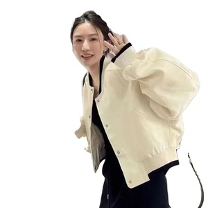 เสื้อเบสบอลผู้หญิงแบบบางทรงหลวมสไตล์อเมริกันวินเทจฤดูใบไม้ร่วง/ฤดูหนาว - Product Image 3