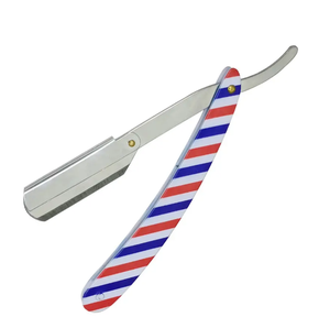 มีดโกนแบบขอบใบมีดเดี่ยวมีดโกนหนวดมีดโกนตรงแบบเหล็กกันสนิมมีด้ามจับโลหะแหลมสำหรับใช้ในร้านเสริมสวยสีตามสั่ง - Product Image 1