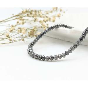 Gray Faceted Diamond <b>Bracelet</b> 3-4.5 mm Round Beads Elegant <b>Beaded</b> Bangle - Product Image 6