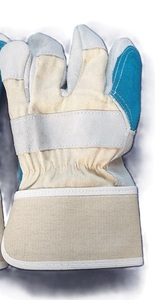 Guantes de seguridad para el trabajo industrial, forro de algodón de cuero dividido con doble Palma, transpirables, suaves, resistentes, antideslizantes para soldadura - Product Image 3