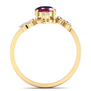 Bague de fiançailles REYES en argent sterling 925 avec rubis ovale de 1,2 carat, bijoux précieux en moissanite pour femmes - Product Image 4