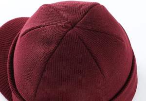 Bonnet d'hiver décontracté unisexe avec revers, chaud, double tricot, 100 % acrylique, tricoté à la main, respirant, imperméable, uni, idéal pour les voyages - Product Image 5