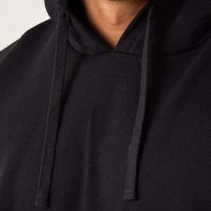Gilet sans manches à capuche pour homme, noir uni, en coton, décontracté, coupe classique, tricoté, respirant - Product Image 4