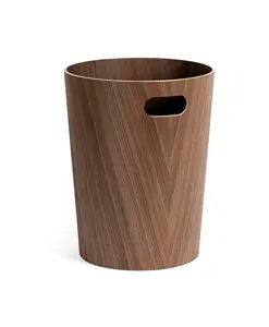Real Wood Waste Paper Bin Borje | Modern Wooden Paper Basket for Office, Kids' Room, Bedroom and More | 9 Liters / 2.4 Gal