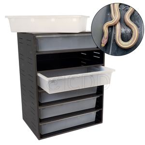 Système de rack pour petits reptiles en PVC de couleur personnalisée, simple, écologique, finition mate, empilable, anti-évasion, facile à nettoyer - Product Image 2