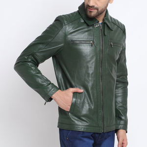 Chaqueta de Cuero para Hombre, Estilo Piloto, de Piel de Oveja, con Logotipo Bordado Personalizado en la Parte Delantera, Impermeable, Resistente al Viento, Cómoda y Suave - Product Image 3