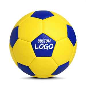 Balón de fútbol cosido de PVC con textura aproximada amarilla, máquina de 32 paneles cosida, vejiga de goma duradera, entrenamiento, juego recreativo - Product Image 1