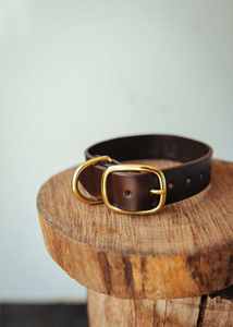 Collier de chien personnalisé 32mm de large-marron foncé - Product Image 3