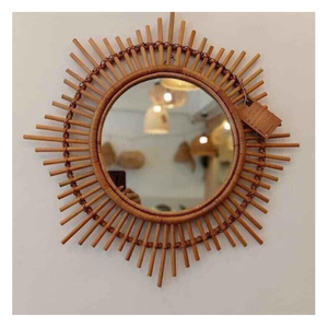 Miroir rond en rotin produit au Vietnam avec une touche artistique, miroir en rotin naturel pour l'intérieur et le style mural - Product Image 4