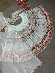 Conception moderne, couleur étonnante, Faux Georgette, broderie, travail, Lehenga, Choli, dupata, fournisseur en gros de Surat, inde - Product Image 6