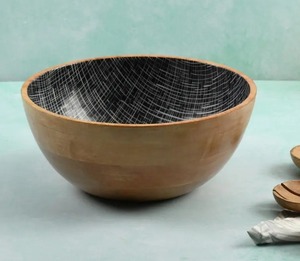 Handcrafted <b>Bamboo</b> Salad Serving <b>Bowl</b> Polished Finish Modern Design Eco-Friendly for Home & Business Gifts - Product Image 1