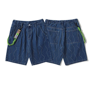 Pantalones cortos vaqueros de moda superior de alta calidad para el verano para hombres Jeans rasgados pantalones vaqueros cortos personalizados azul claro Regular - Product Image 1