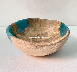Bol en bois avec design en résine Produit le plus vendu Bol en résine en bois élégant et moderne Vente personnalisée - Product Image 1
