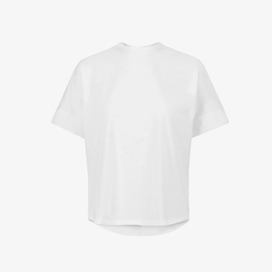 เสื้อยืดผู้หญิงคอตตอน 100% คอลเลคชั่นฤดูร้อน ผ้าหนา สวมใส่สบาย ลายเรียบ ทรงปกติ รับผลิตแบบ OEM ขายส่ง - Product Image 5