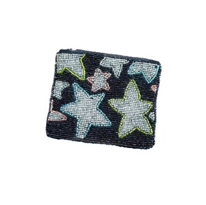 Porte-monnaie artisanal en perles de rocaille, mini sac élégant, pochette à monnaie brodée de perles fantaisie, motif moderne - Product Image 1