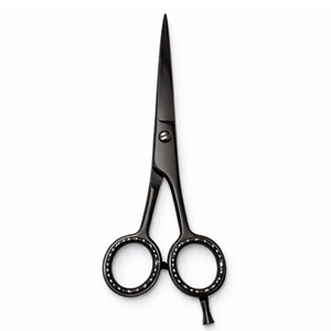 Tijeras de Peluquería Profesionales de Acero Inoxidable Negras para Diestros con Mango Mediano para un Corte y Peinado de Precisión - Product Image 1