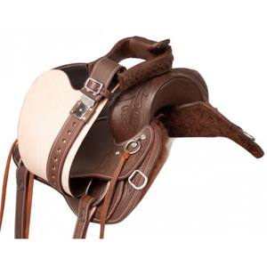 Hecho a mano de cuero genuino Western Endurance Trail Horse Saddle Horn Cómodo ecuestre Horse Riding Tack Set incluye - Product Image 6