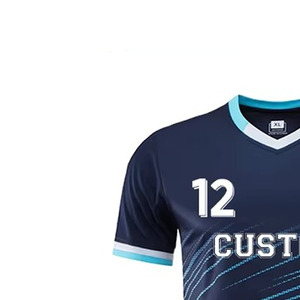 Último Modelo de Uniformes de Fútbol con Serigrafía, Conjuntos de Camisetas y Pantalones Cortos con Logotipo Personalizado, 100% Poliéster, Unisex, MOQ Bajo, Antibacteriano - Product Image 4