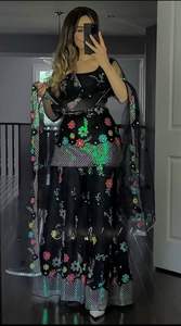 Dernière broderie indienne Sharara Gharara Kurti Set, Georgette Tissu Magnifique Créateur Pakistanais Personnaliser Vêtements Ethniques En Gros - Product Image 3