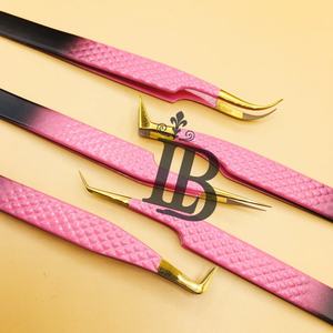 Pinzas Curvas de Primera Calidad para Extensión de Pestañas, Pinzas Profesionales con Punta Dorada, Pinzas para Pestañas MINK MOQ - Product Image 2