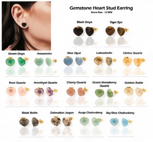 ต่างหูเม็ดเดี่ยวรูปหัวใจอัญมณีมอยส์ซาไนต์-925เงินทองชุบทองโพสต์ด้านหลัง Studs-10mm อินเทรนด์ใช้ได้ทั้งชายและหญิงขายส่ง - Product Image 2