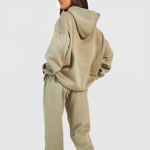 Conjuntos de Dos Piezas de Pantalones Deportivos y Sudadera con Capucha para Mujer al por Mayor OEM, Conjuntos Deportivos Casuales de Felpa de Algodón, Sudaderas Extra Grandes para Mujer, Chándal - Product Image 3