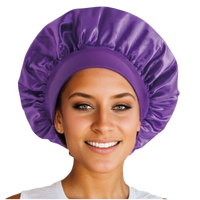 Bonnet en satin de soie unisexe personnalisable, large, doux, réglable et élastique, multicolore, pour la maison/le spa, pour dormir, pour cheveux bouclés