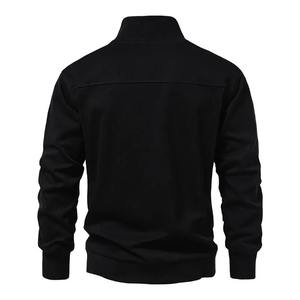 Blouson Homme en Cuir PU à Demi-Zip Imperméable Réversible Printemps Automne Hiver Coupe Ample Décontractée Imprimé Toile - Product Image 5