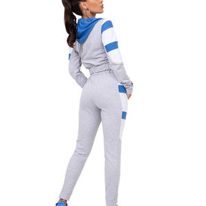 Conjunto de sudadera informal con logotipo personalizado para mujer, Top corto transpirable de secado rápido, Sudadera con capucha y Jogger para adultos de invierno - Product Image 4