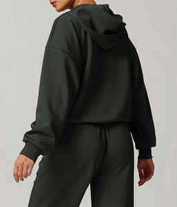 เสื้อแขนยาวมีฮู้ดสำหรับผู้หญิงแฟชั่นลำลองทรงหลวมอเนกประสงค์สำหรับฤดูหนาวฤดูใบไม้ผลิ - Product Image 3